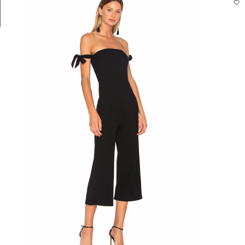 Revolve Black Ribbed Jumpsuit Size Small